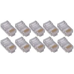 Ethernet Cables 4XEM™ Cat5e RJ45 4 Plugs Round Solid Stranded Conductor; 50/Pack