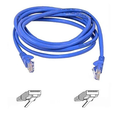 Ethernet Cables Belkin A3L791-15-BLU-S 15' CAT-5e Snagless Patch Cable, Blue119 3 Ethernet Cables Belkin A3L791-15-BLU-S 15' CAT-5e Snagless Patch Cable, Blue119