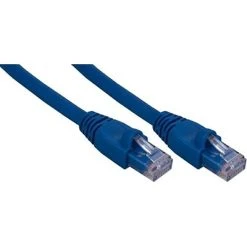 Ethernet Cables QVS® 50' Cat6a RJ45 10Gigabit Ethernet Patch Cord; Blue
