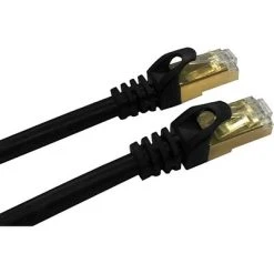Ethernet Cables QVS® 50' Cat7 RJ45 10Gbps S-STP Flexible Molded Patch Cord; Black