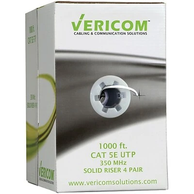 Ethernet Cables Vericom® 1000' Pull Box Cat 5e UTP Solid Riser CMR Cable, White 4 Ethernet Cables Vericom® 1000' Pull Box Cat 5e UTP Solid Riser CMR Cable, White - Image 2