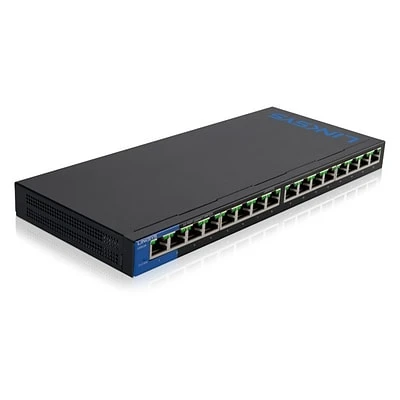 Desktop Switches Linksys® 16-Port Desktop Gigabit PoE Switch; Black (LGS116P) 3 Desktop Switches Linksys® 16-Port Desktop Gigabit PoE Switch; Black (LGS116P)