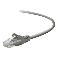 Ethernet Cables Belkin A3L791-01-S 1' CAT-5e RJ-45 Snagless Duplex Patch Cable, Gray