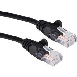 Ethernet Cables QVS 7' RJ-45 Male To Male Gigabit Ethernet Flexible Molded Patch Cord; Black, 3/Pack