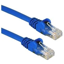 Ethernet Cables QVS 3' RJ-45 Male To Male Cat5e Ethernet Flexible Snagless Patch Cord; Blue, 3/Pack