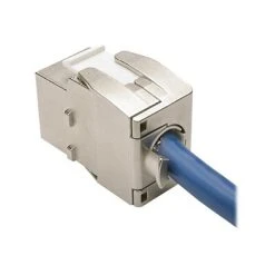 Couplers & Connectors Tripp Lite Cat6a Toolless Shielded Keystone Jack, Gray