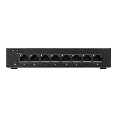Switches Cisco® 110 Series SF110D-08-NA 8-Port Rackmount Unmanaged Ethernet Switch 3 Switches Cisco® 110 Series SF110D-08-NA 8-Port Rackmount Unmanaged Ethernet Switch