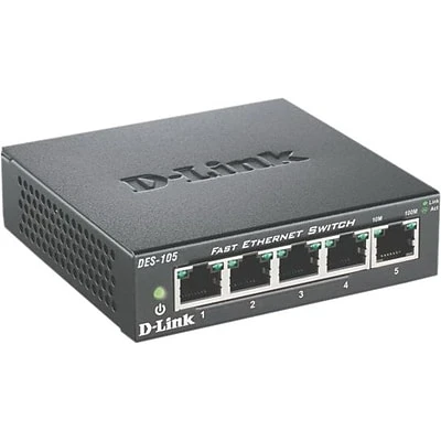 Desktop Switches D-Link® DES-105 Metal Desktop Switch; 5 Ports 2 Desktop Switches D-Link® DES-105 Metal Desktop Switch; 5 Ports