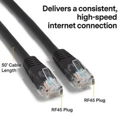Ethernet Cables NXT Technologies™ NX29777 50' CAT-6 Cable, Black