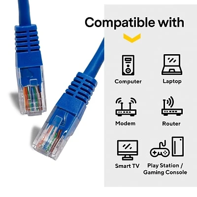 Ethernet Cables NXT Technologies™ NX29769 25' CAT-5e Cable, Blue 4 Ethernet Cables NXT Technologies™ NX29769 25' CAT-5e Cable, Blue - Image 3