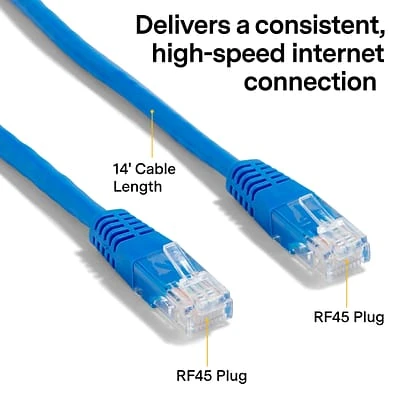 Ethernet Cables NXT Technologies™ NX56834 14' CAT-6 Cable, Blue 3 Ethernet Cables NXT Technologies™ NX56834 14' CAT-6 Cable, Blue