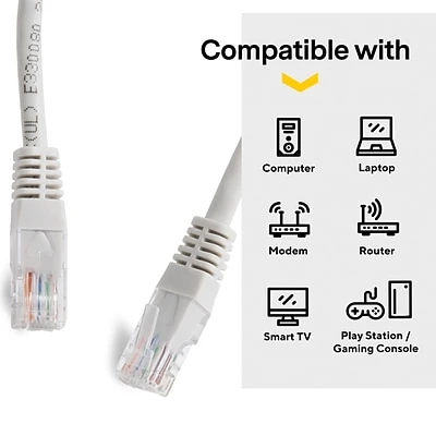 Ethernet Cables NXT Technologies™ NX56842 100' CAT-6 Cable, Gray 5 Ethernet Cables NXT Technologies™ NX56842 100' CAT-6 Cable, Gray - Image 3