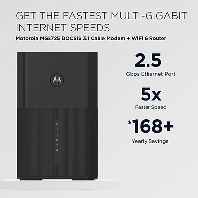 Wireless Routers Motorola MG8725-10 AX6000 Router Wireless Dual-Band Multi-Gig Router & DOCSIS 3.1 Modem 5 Wireless Routers Motorola MG8725-10 AX6000 Router Wireless Dual-Band Multi-Gig Router & DOCSIS 3.1 Modem - Image 3