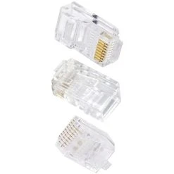 Ethernet Cable Plugs Ethereal C6T 8-Pin CAT-6 Crimp Connector, 50 Pk