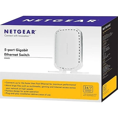 Ethernet Switches NETGEAR 5-Port Unmanaged Gigabit Switch (GS605) 7 Ethernet Switches NETGEAR 5-Port Unmanaged Gigabit Switch (GS605) - Image 5